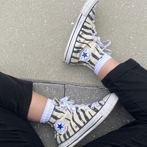 zebra high top converse